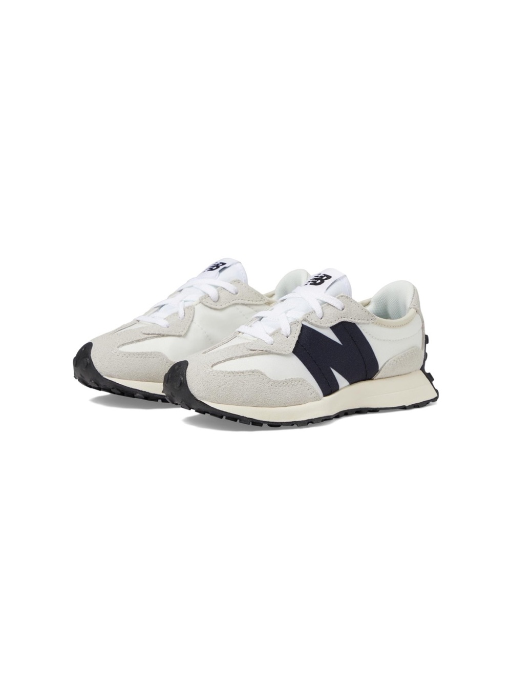 New Balance Kids White and Navy Retro Runner Sneakers